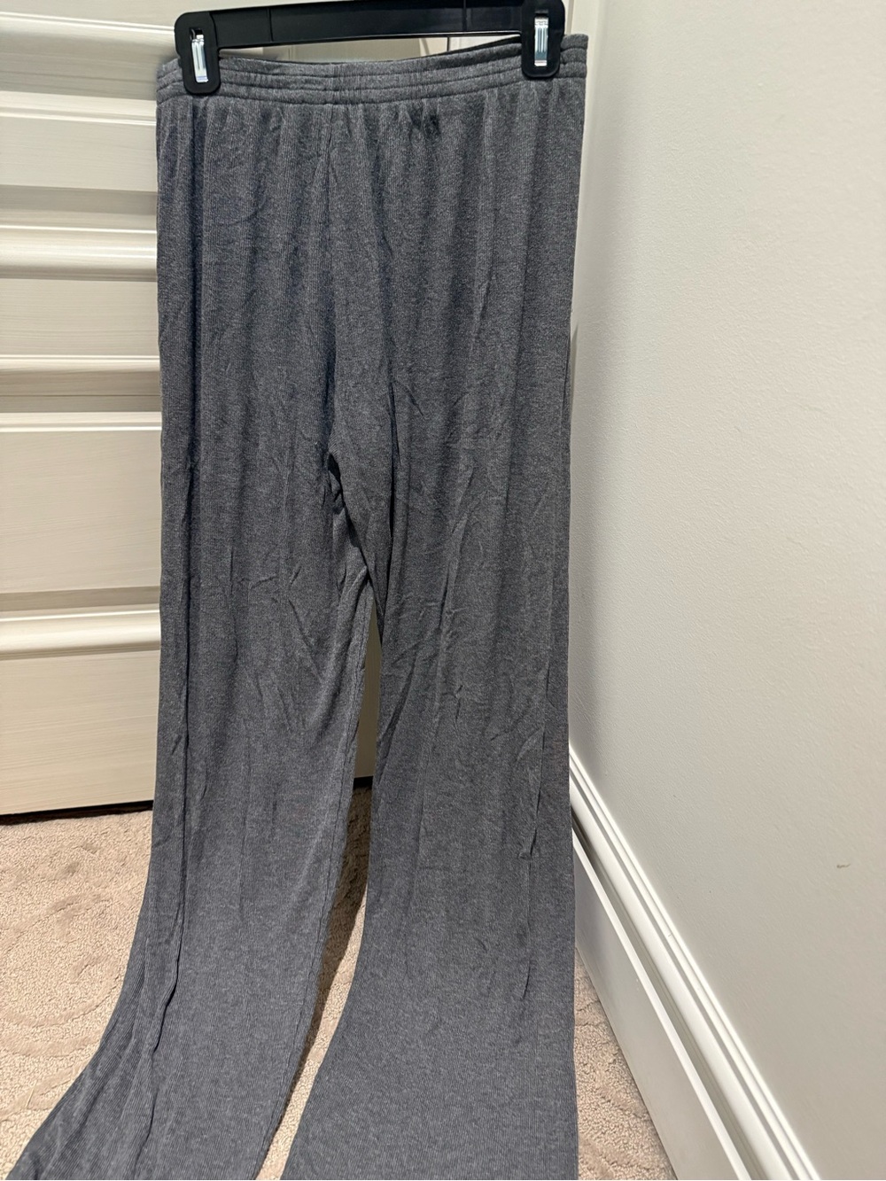 Babaton Heather Gray Ribbed Knit Top